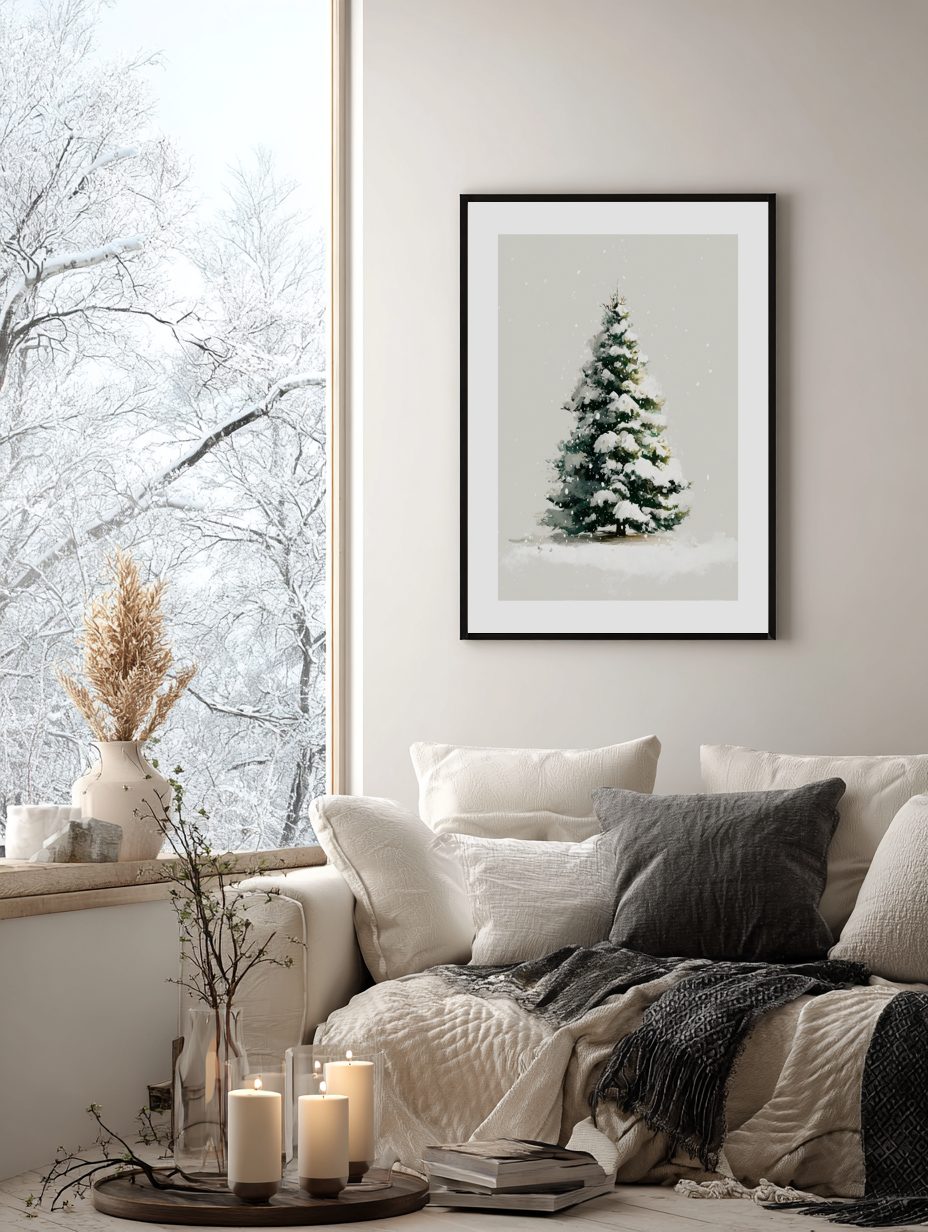 Snowy Fir Tree Poster