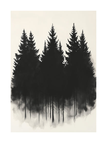 monochrome silhouettes decorative wall art - modern poster for home or office