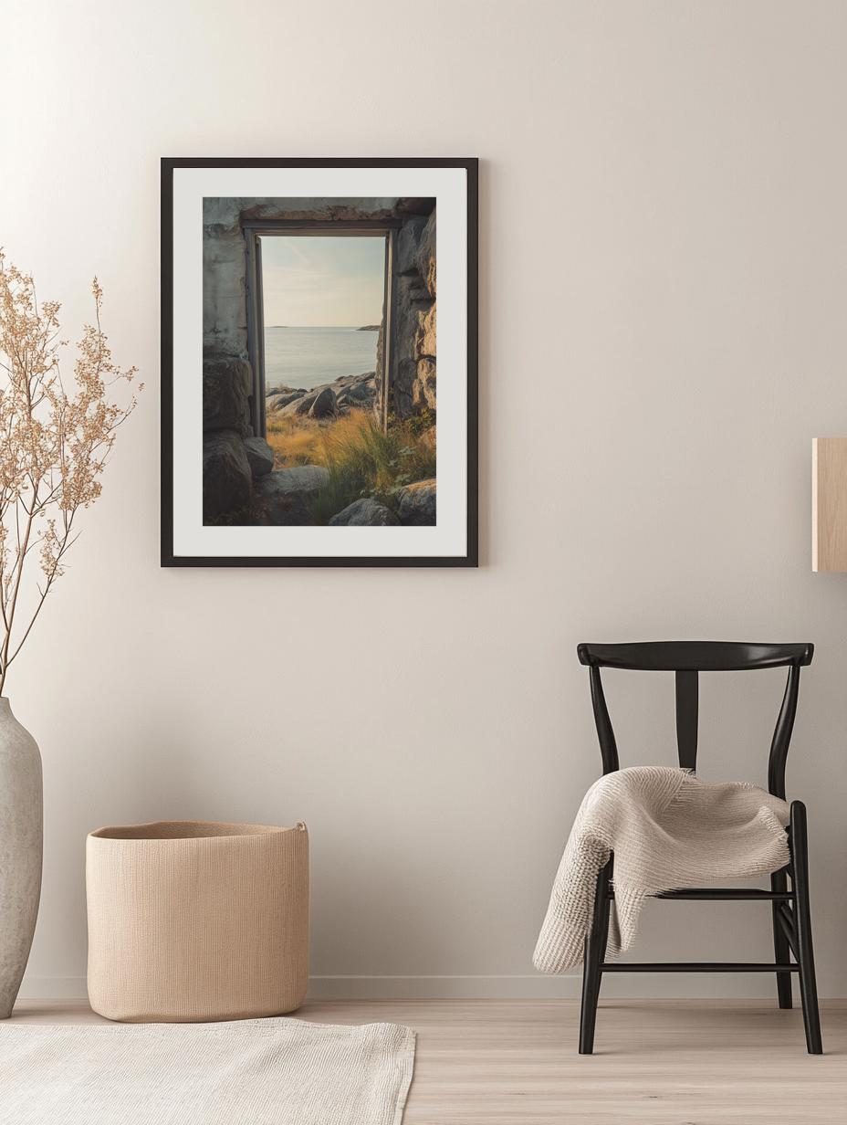 Seaside Stone Frame Poster