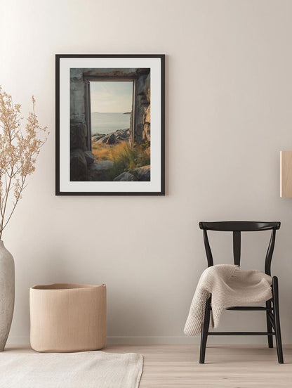 Seaside Stone Frame Poster