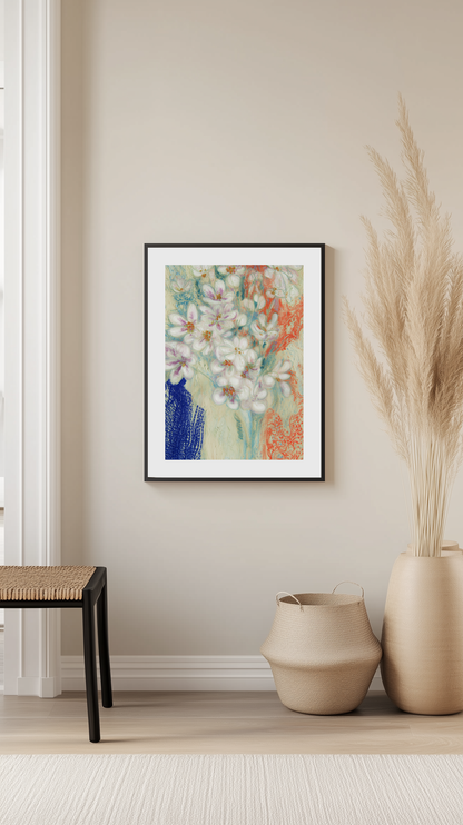 White Blossom Elegance Poster