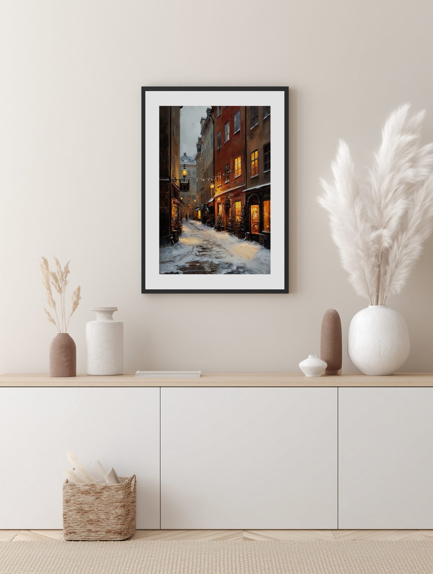 Stockholm Winter Street Poster