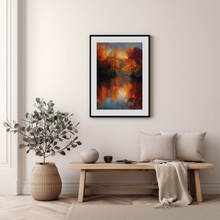 Autumn Lake Reflection Poster