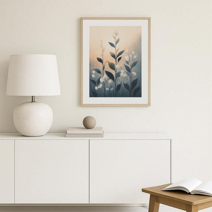 Scenic Morning Mist with Petals Poster