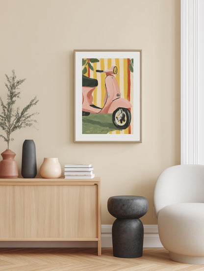 Retro Vespa Poster