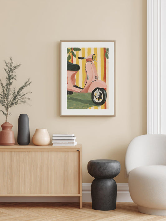 Retro Vespa Poster