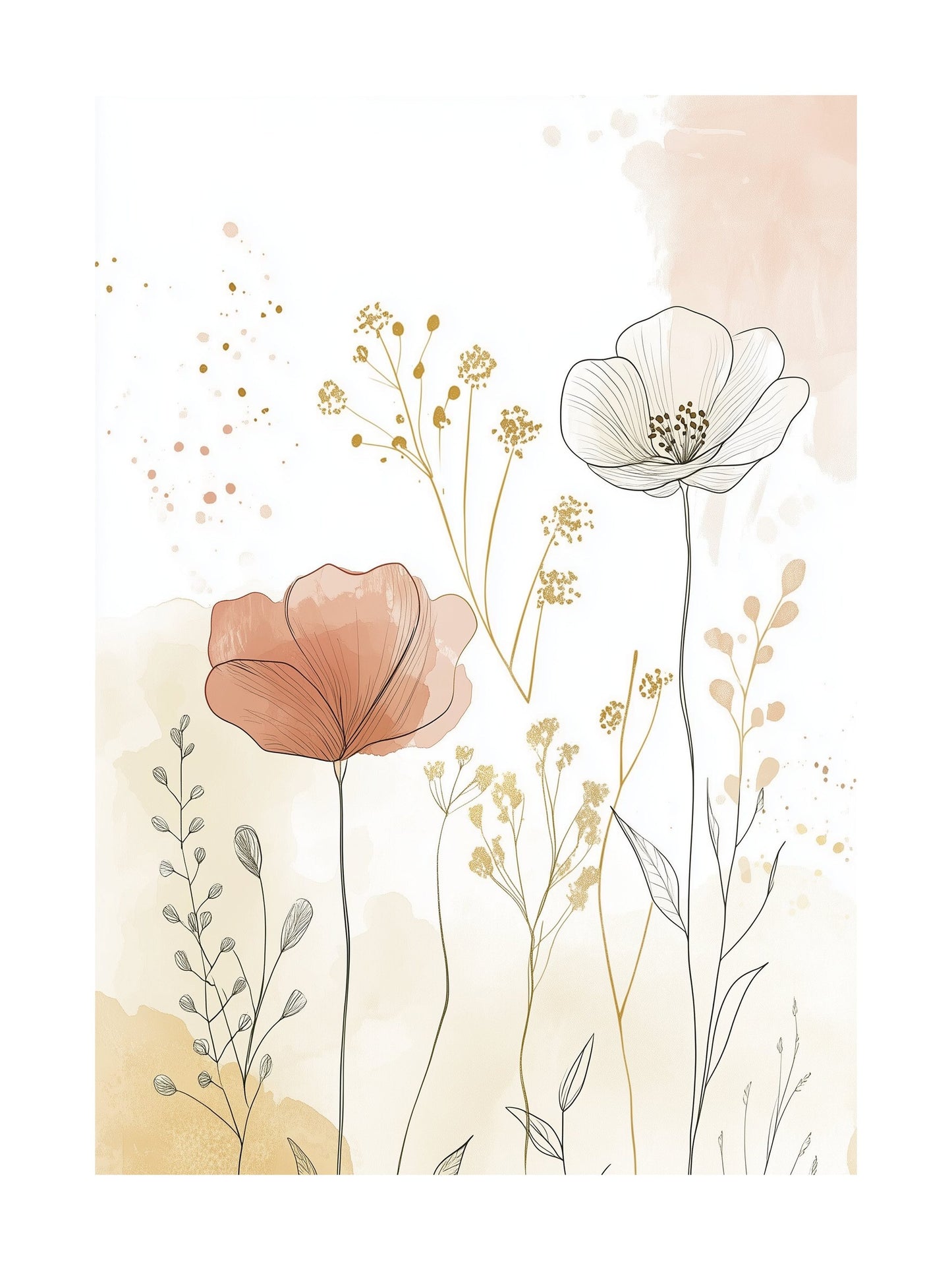 lined elegance decorative wall art - modern poster for home or office