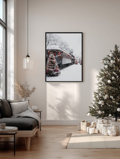 Christmas Train Station Poster