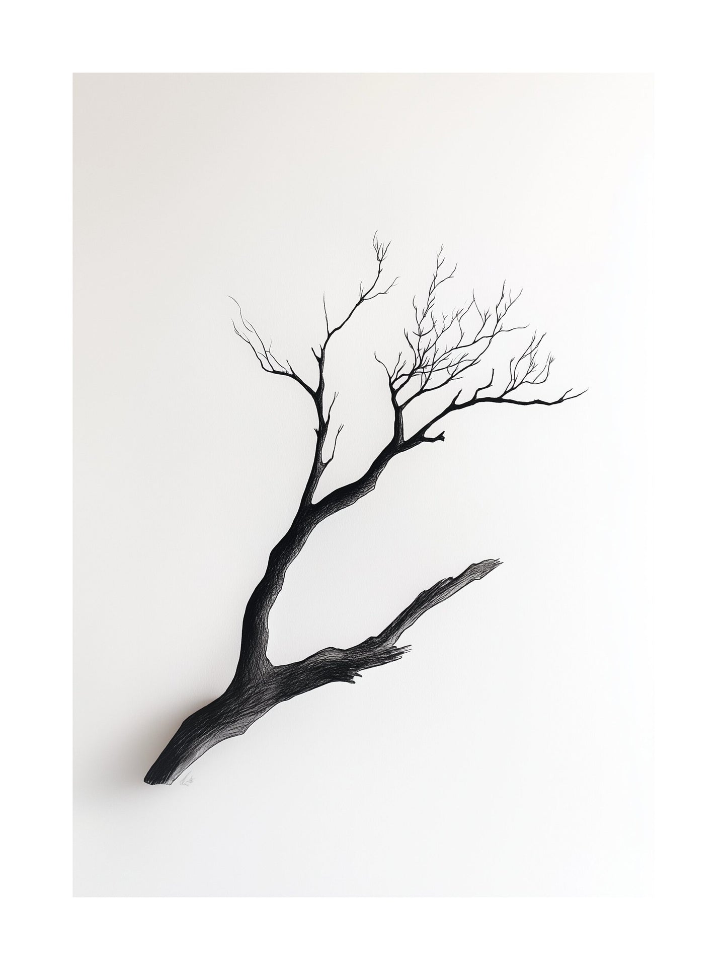 ink branch simplicity decorative wall art - modern poster for home or office