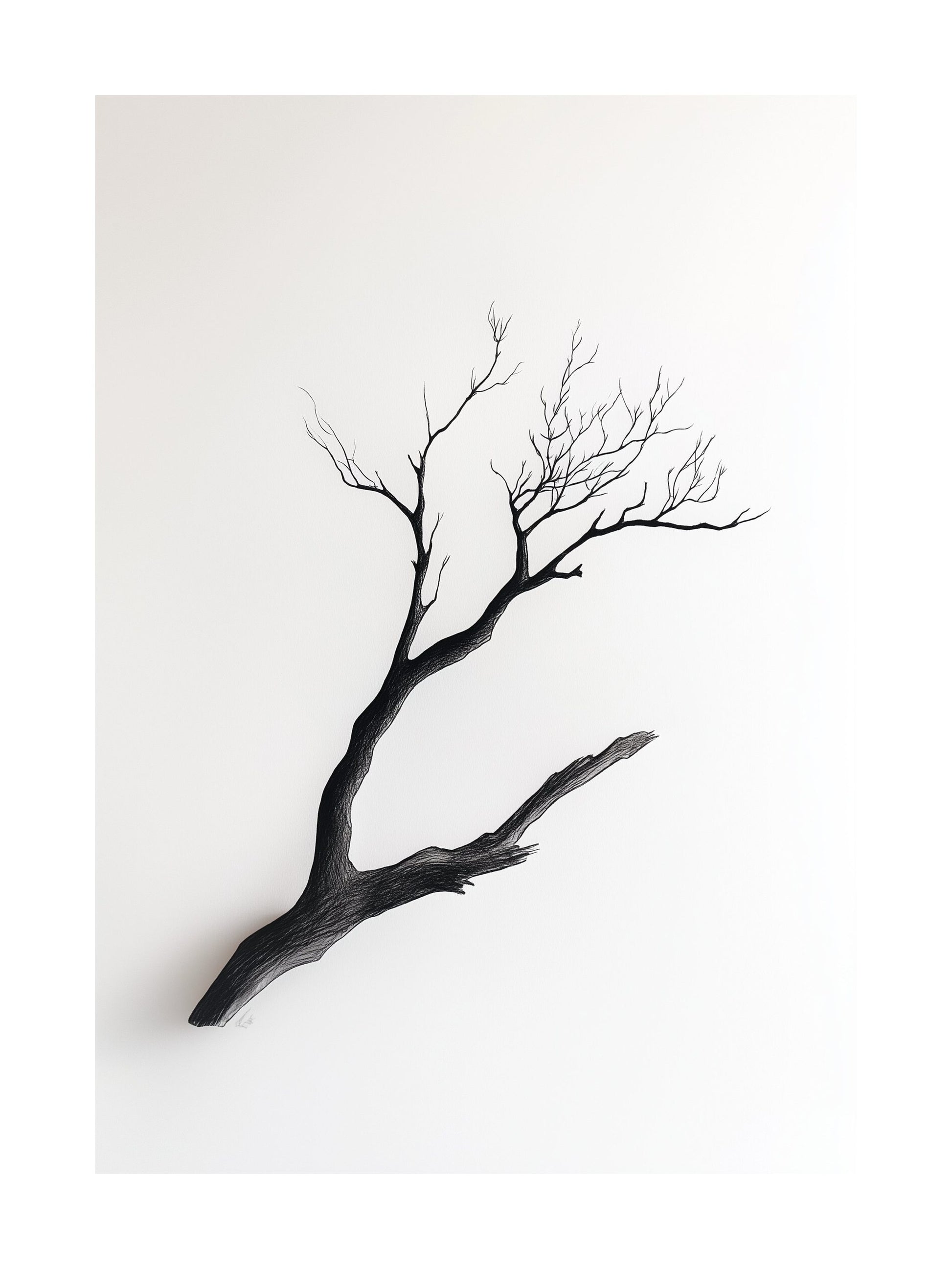 ink branch simplicity decorative wall art - modern poster for home or office