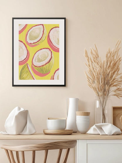 Tropical Coconuts Pattern Poster