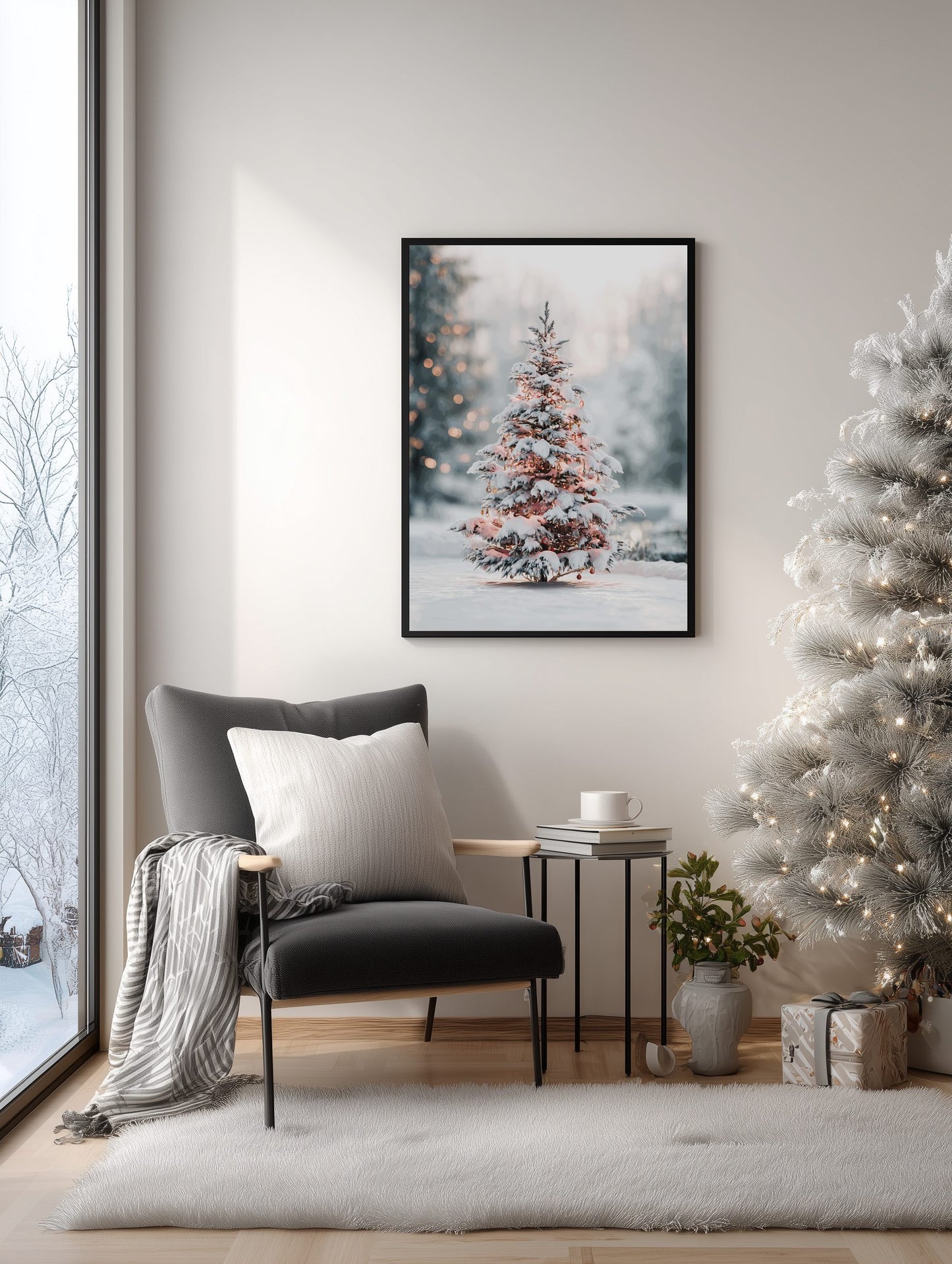 Snowy Christmas Tree Poster
