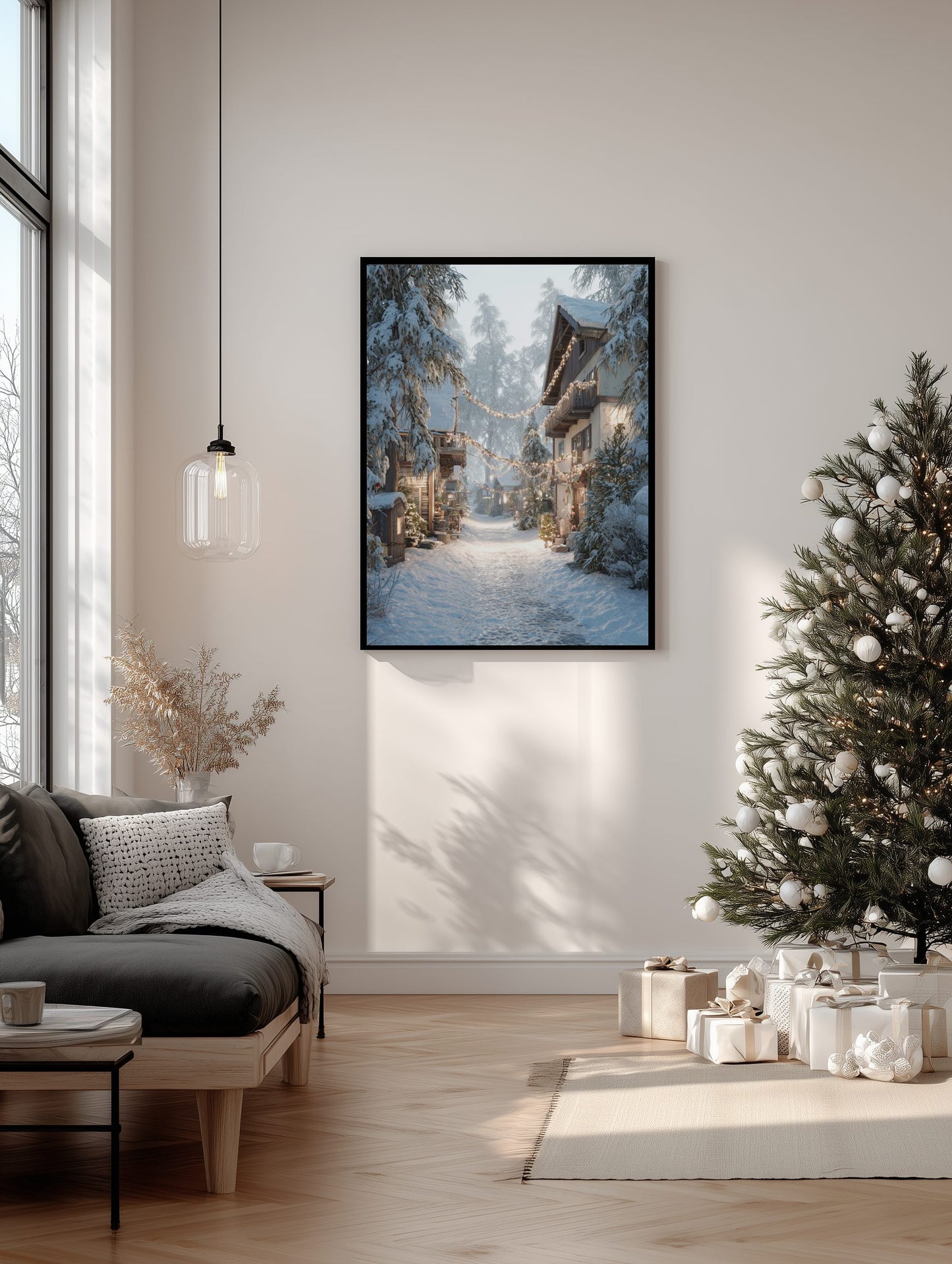 Christmas Village Lights Poster