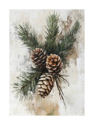 Pinecone Branches Christmas Poster