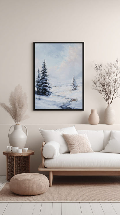 Winter Pines Landscape Poster
