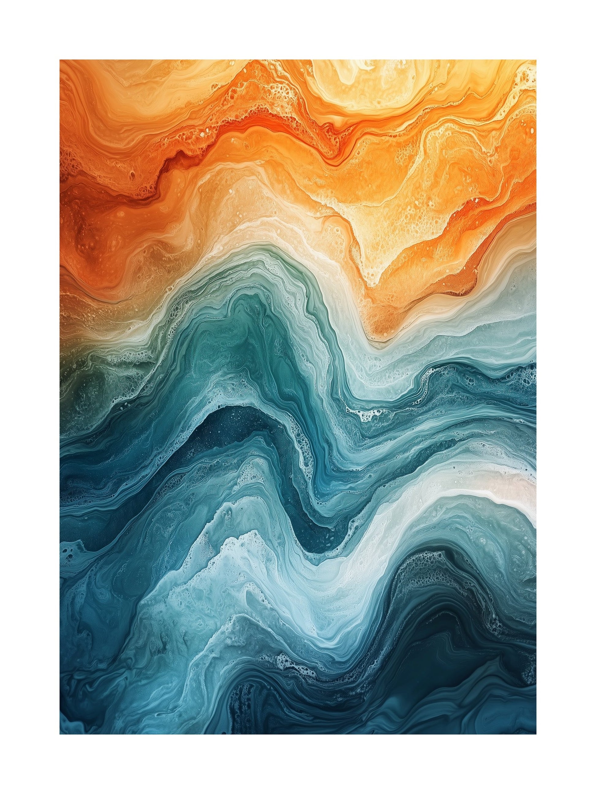 harmony of the waves abstract decorative wall art - modern poster for home or office