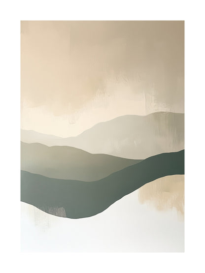 Earth-toned abstract hills landscape poster, perfect for living room or bedroom wall art.