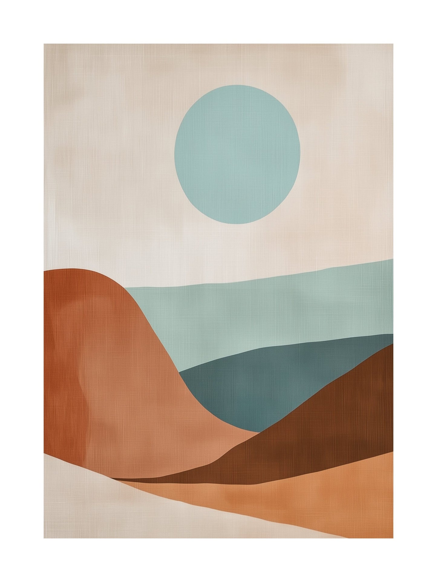 sunset valleys decorative wall art - modern poster for home or office