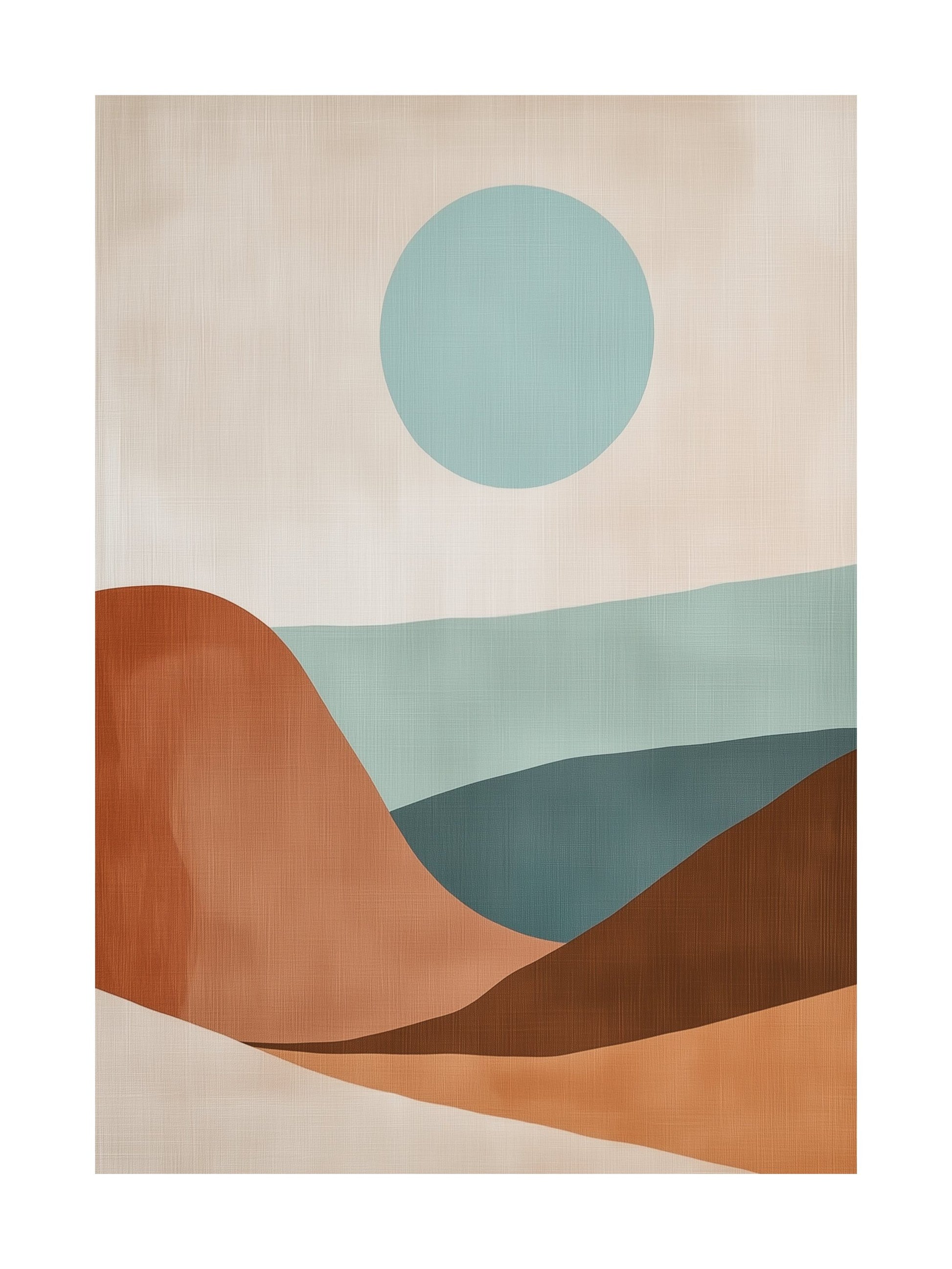 sunset valleys decorative wall art - modern poster for home or office