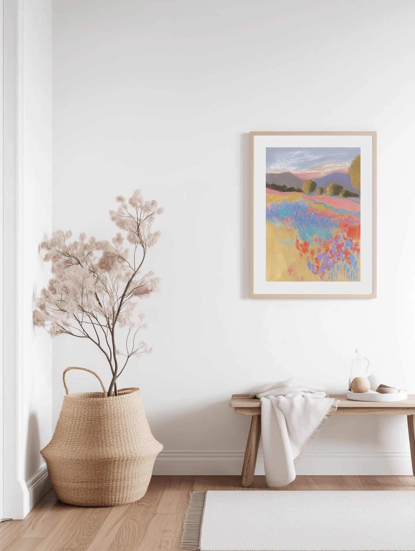 Pastel Fields at Sunset Poster
