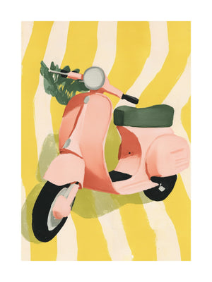 Pink Vespa Ride Poster