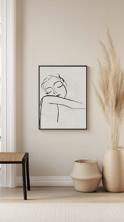 Resting Woman Line Poster