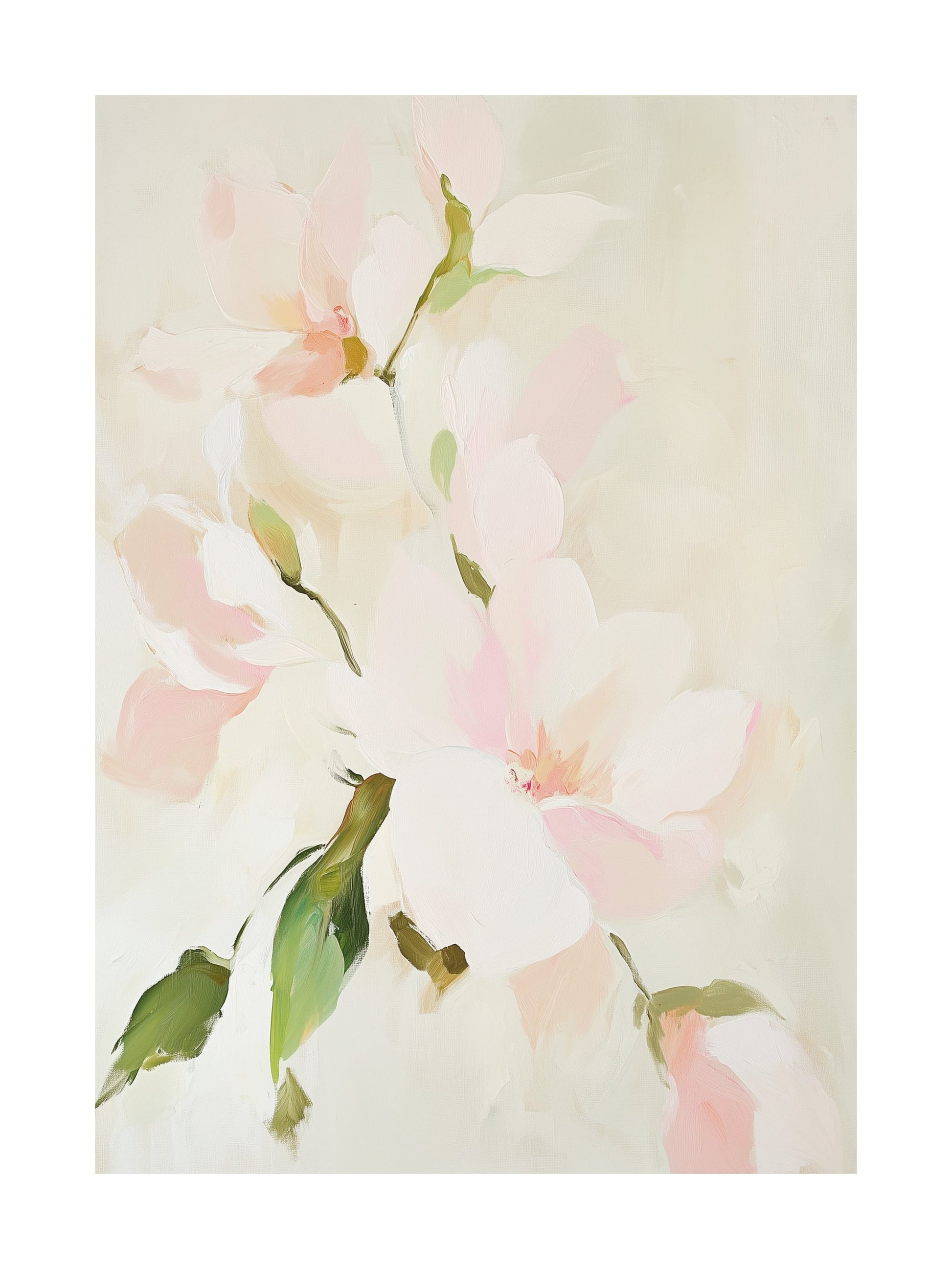 dancing petals decorative wall art - modern poster for home or office