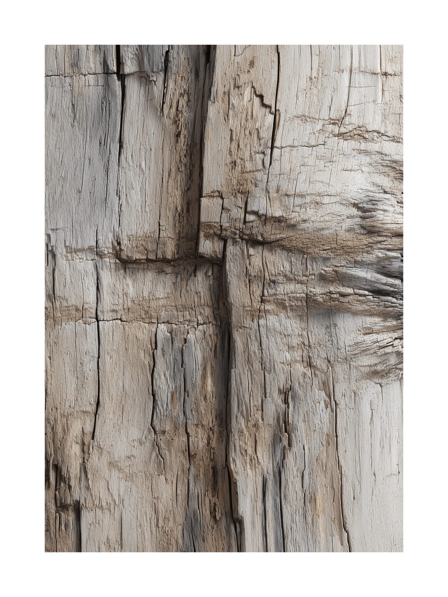 Rustic wood grain texture in neutral beige tones Scandinavian minimalist poster
