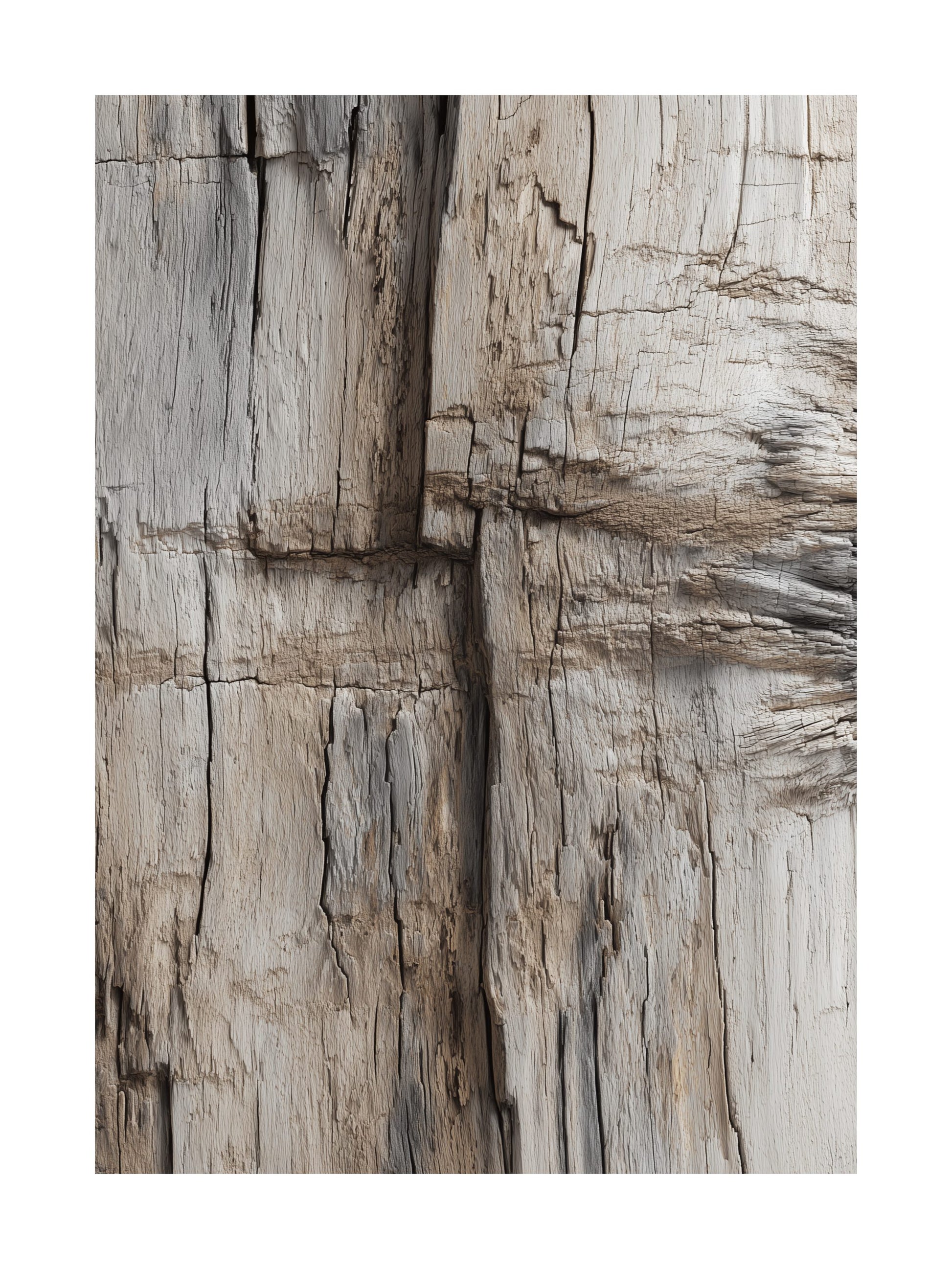 Rustic wood grain texture in neutral beige tones Scandinavian minimalist poster