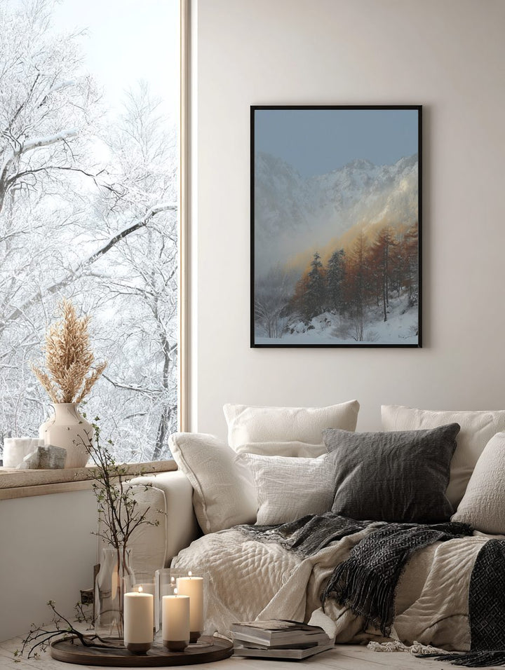 Snowy Forest Mountains Poster