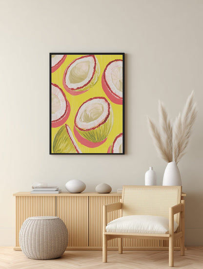Tropical Coconuts Pattern Poster