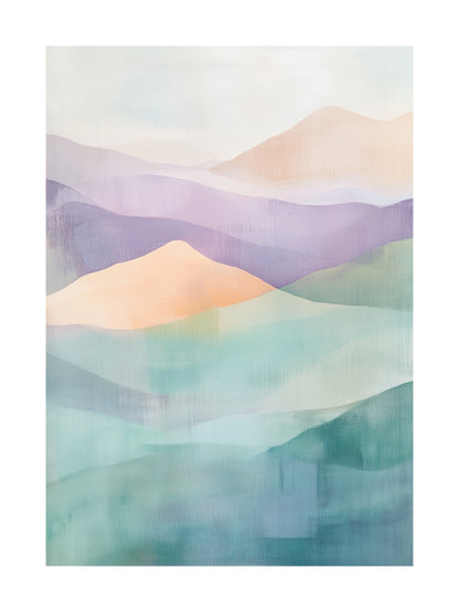 pastel horizon decorative wall art - modern poster for home or office