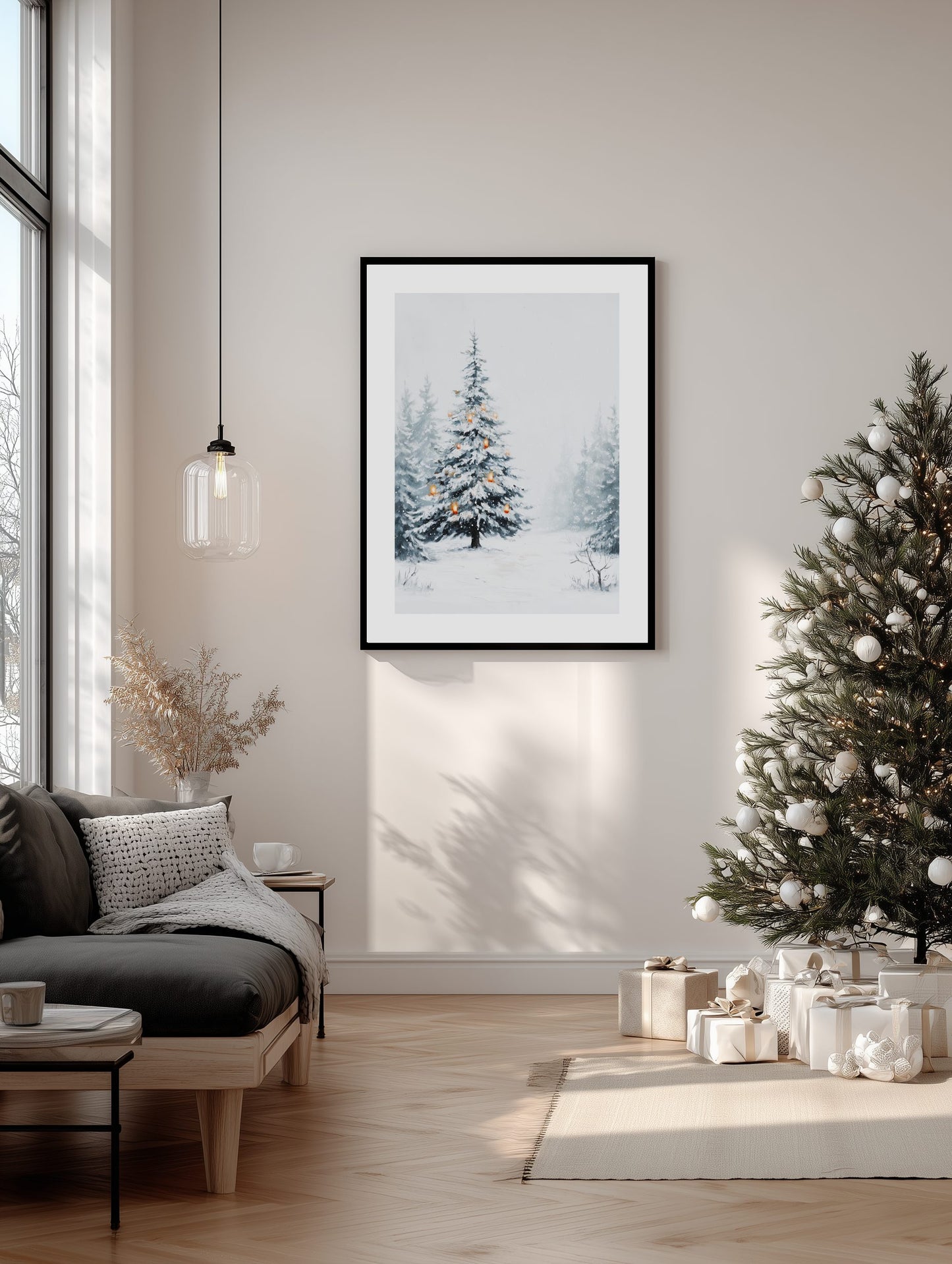 Snowy Forest Christmas Tree Poster