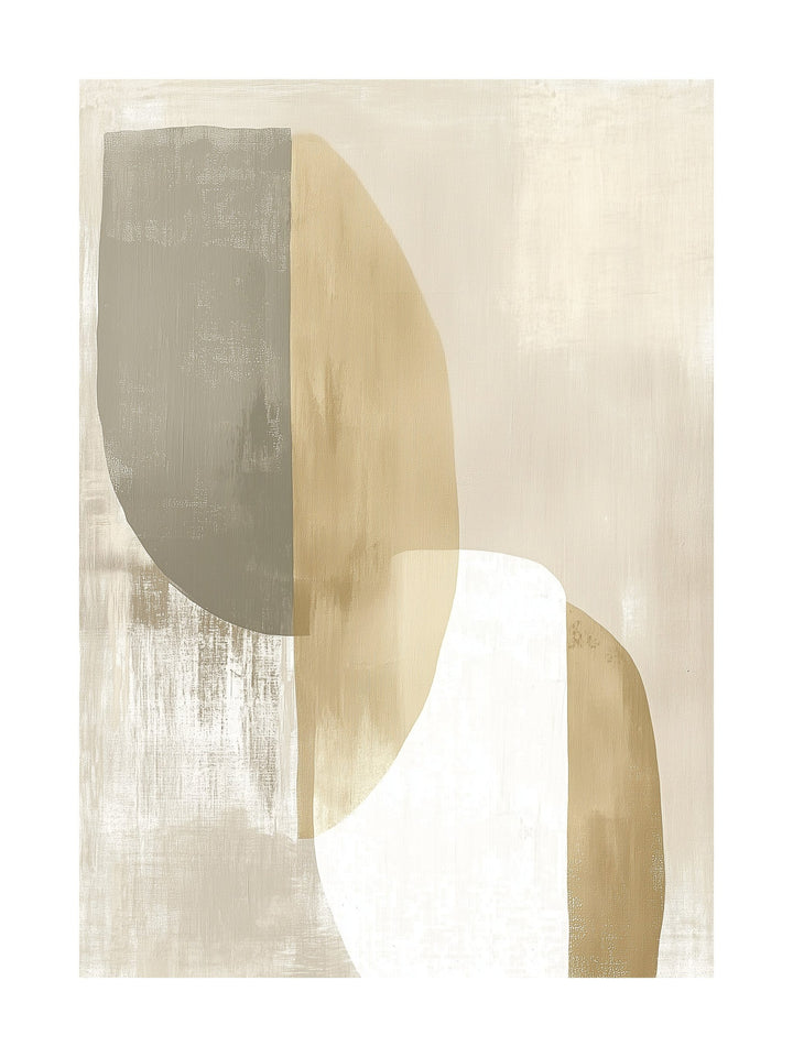 Olive and beige geometric abstract poster - perfect for minimalist wall decoration