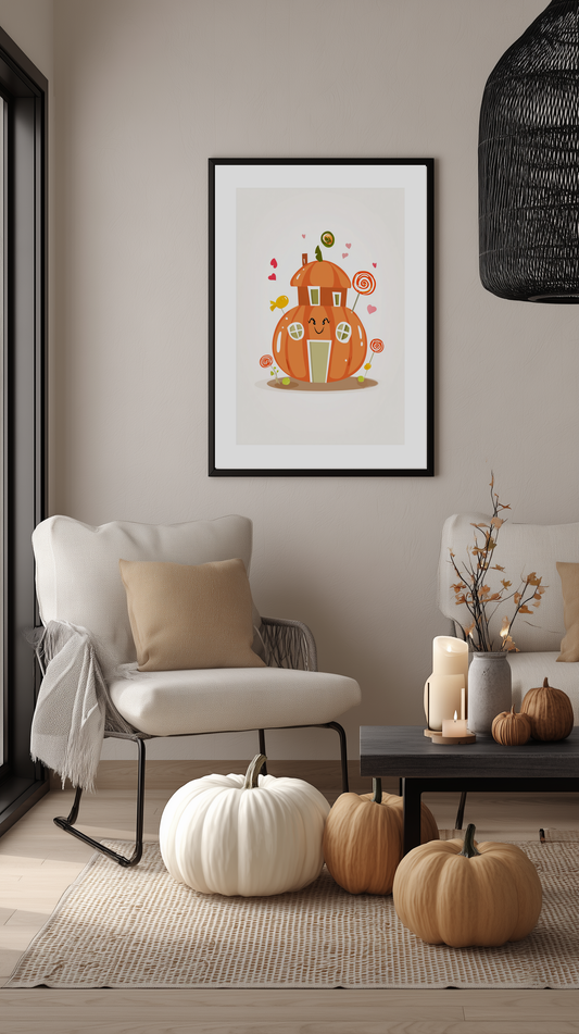 Pumpkin Candy House Poster