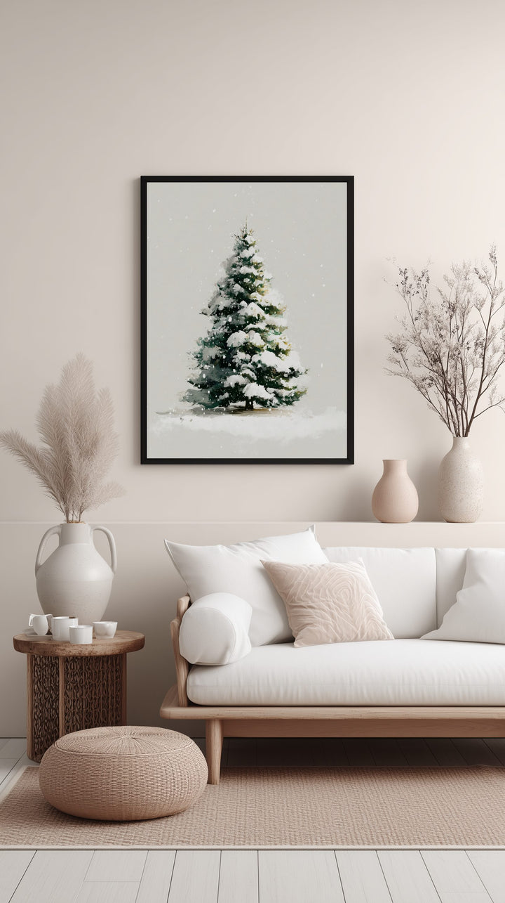 Snowy Fir Tree Poster