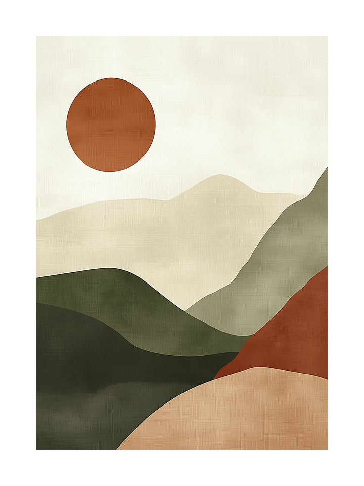 serene peaks decorative wall art - modern poster for home or office