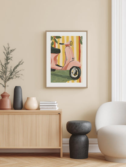 Retro Vespa Poster