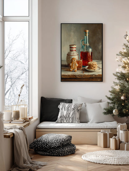 Gingerbread & Mulled Wine Still Life Poster