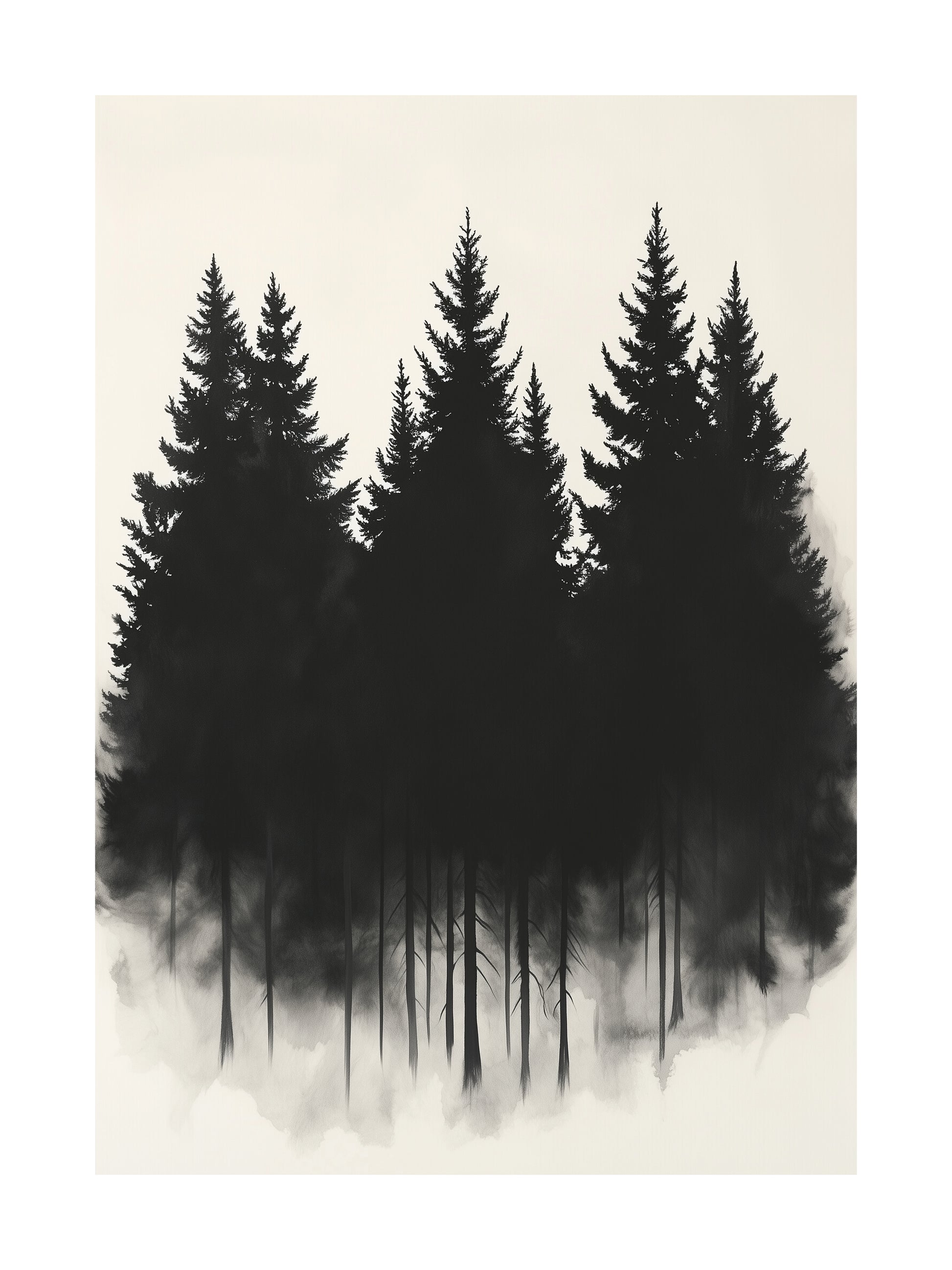 monochrome silhouettes decorative wall art - modern poster for home or office