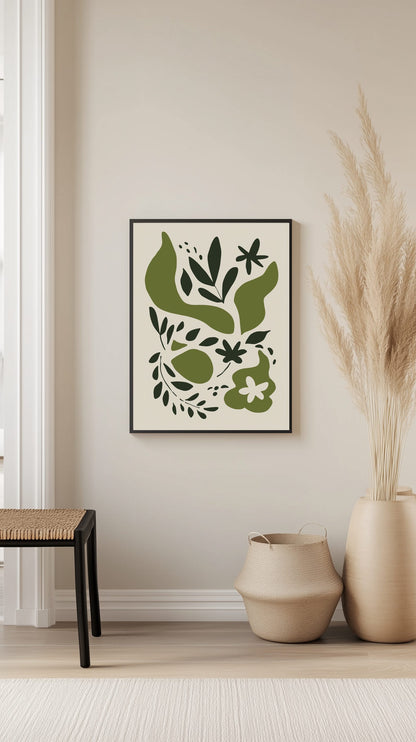 Modern Leaf Cutout Poster