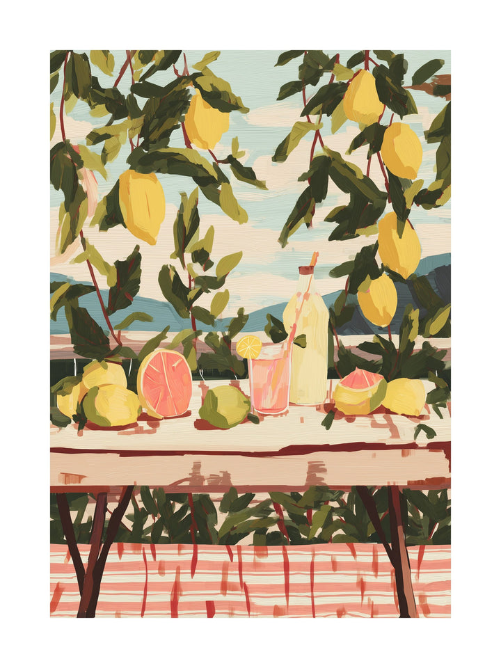 Poster of a white violin floating in pink clouds with music notes