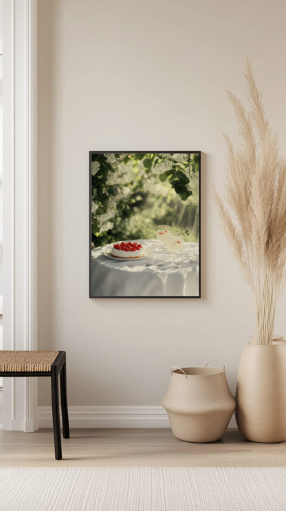 Strawberry Cake Garden Poster