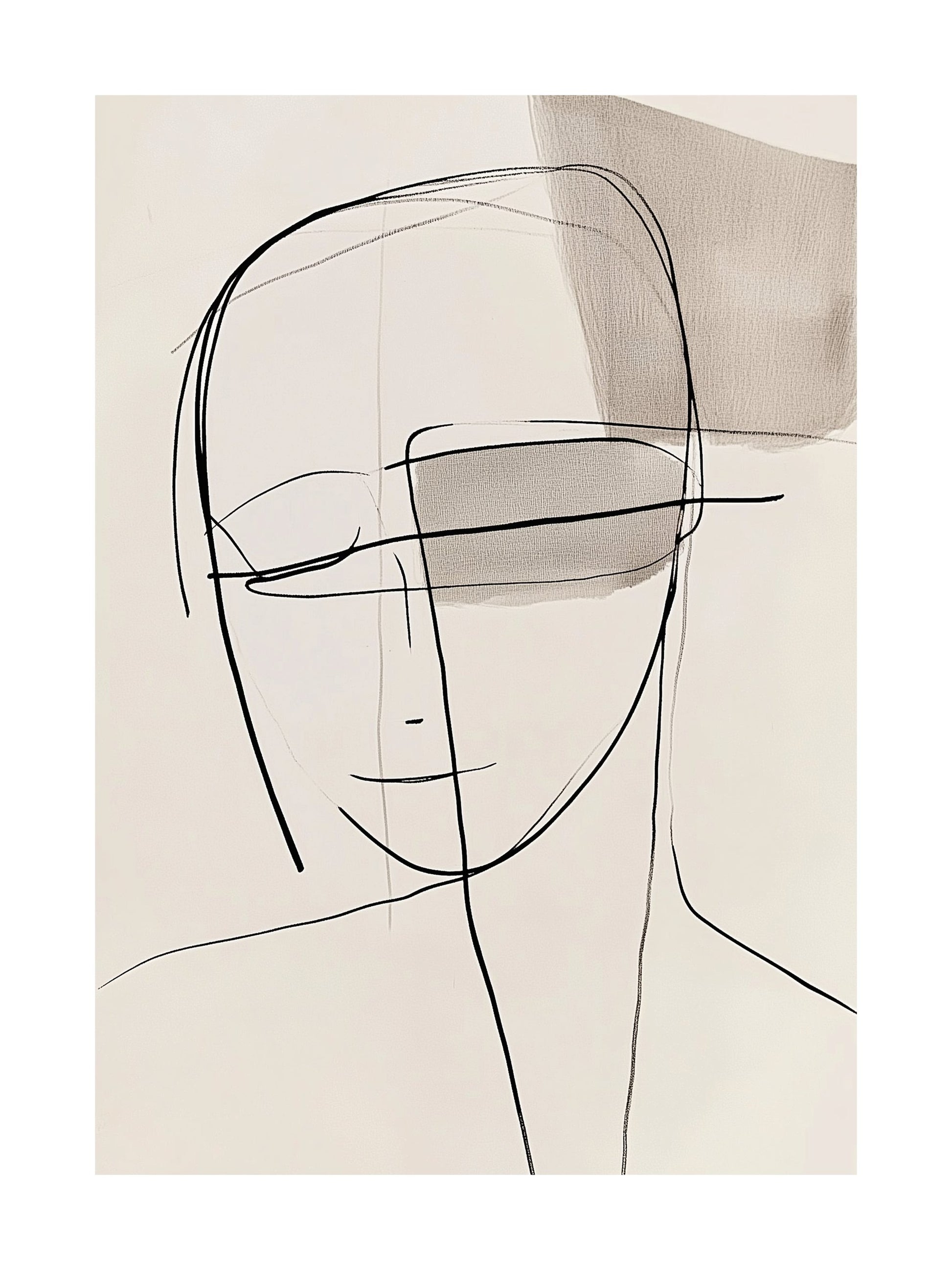 Minimal line drawing of a resting woman, ideal for serene and artistic wall poster decor.