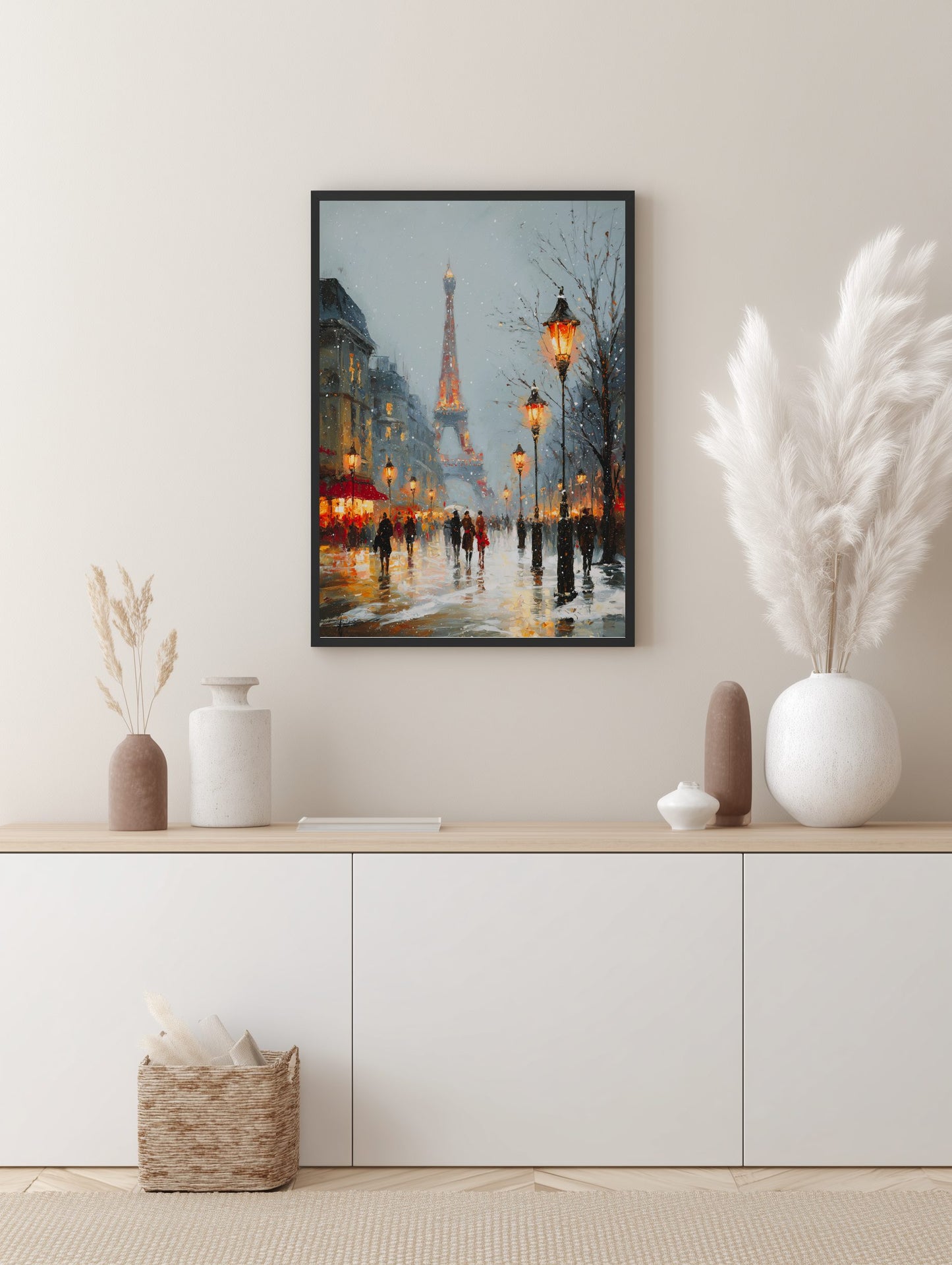 Paris Winter Street Poster