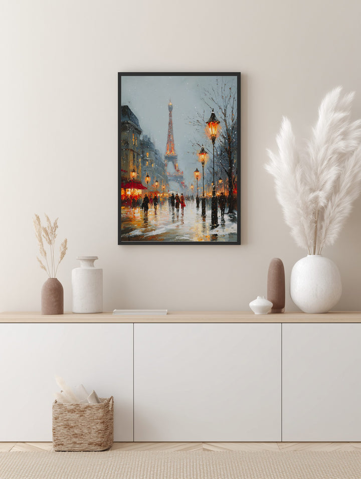 Paris Winter Street Poster