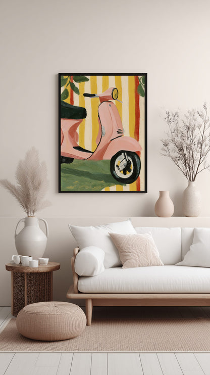 Retro Vespa Poster