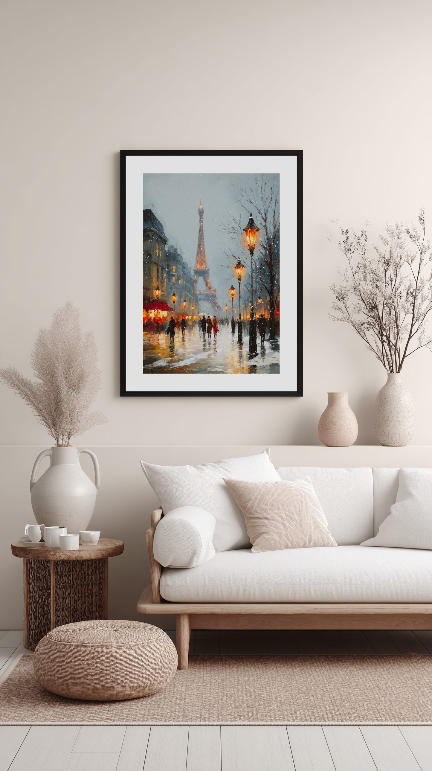 Paris Winter Street Poster