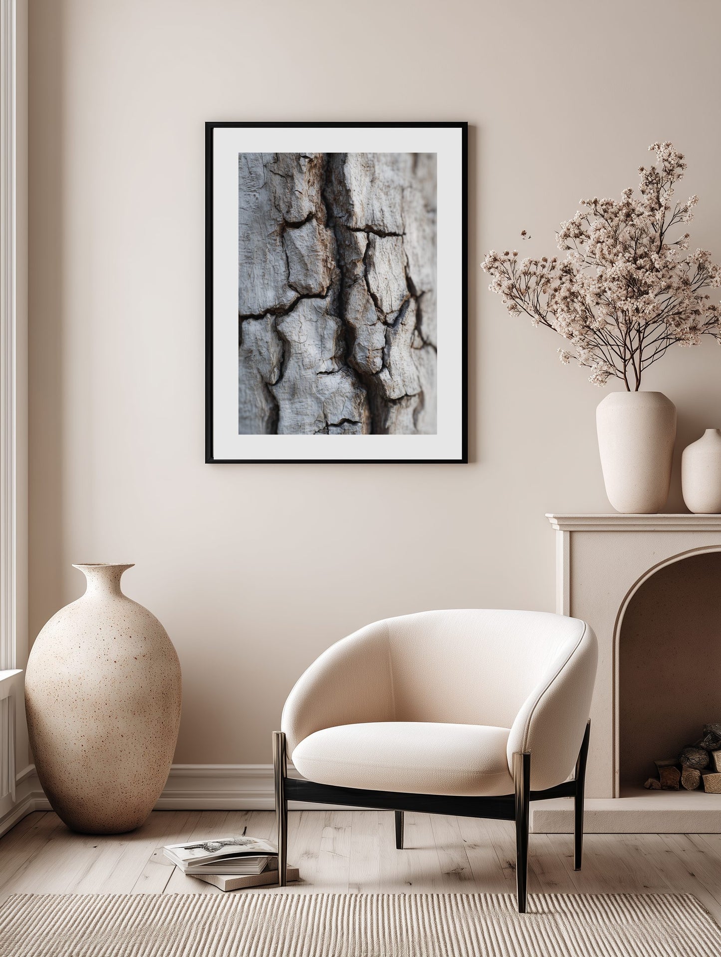 Weathered Birch Bark Texture Poster