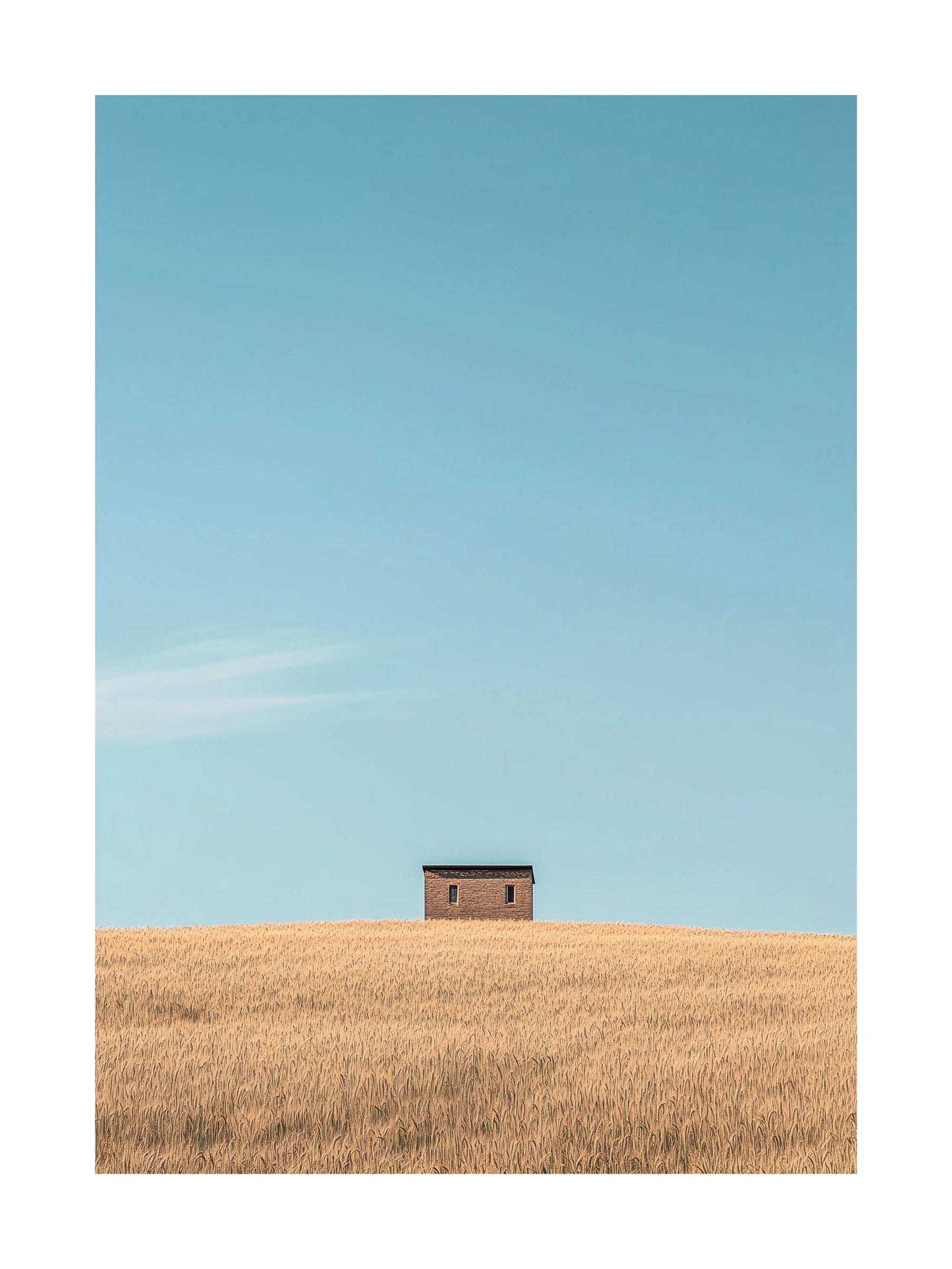 Poster of an old Swedish windmill on a hilltop with golden fields